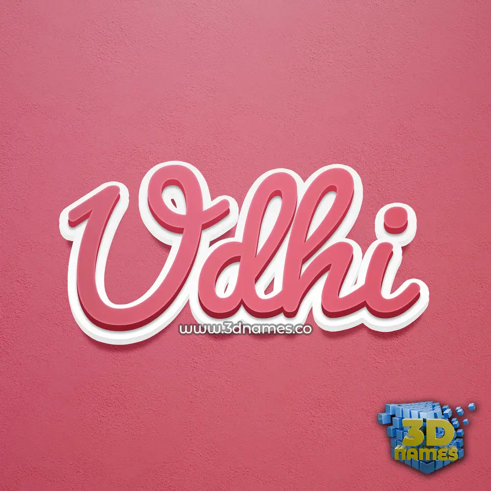 udhi in Red Scribble style - 3D name wallpaper