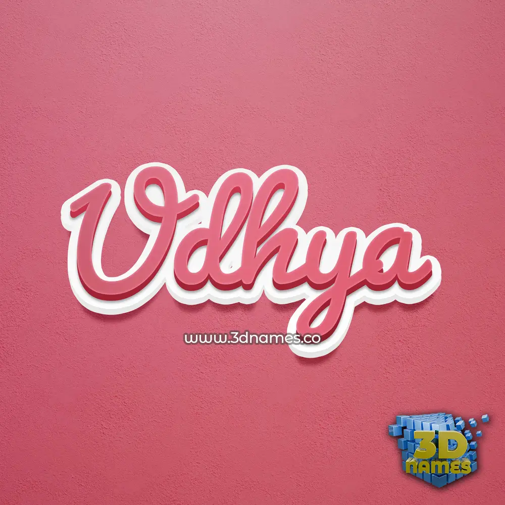 udhya in Red Scribble style - 3D name wallpaper