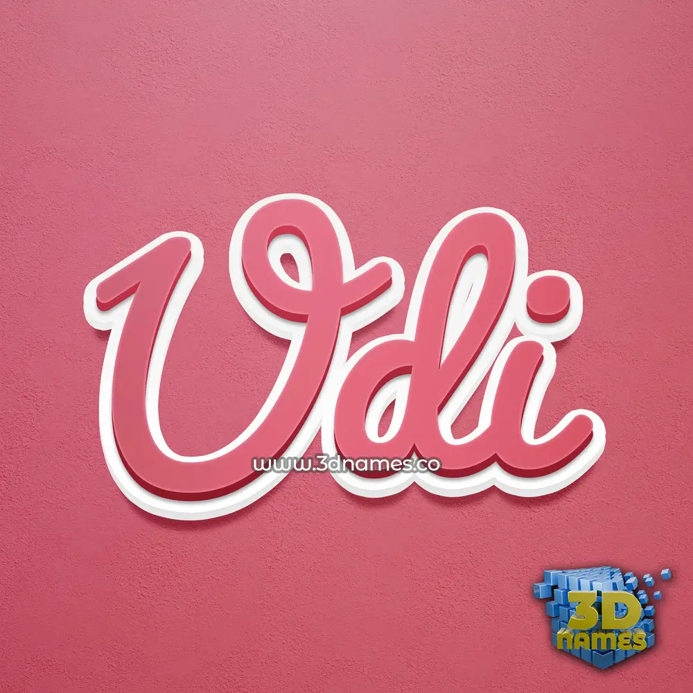 udi in Red Scribble style - 3D name wallpaper