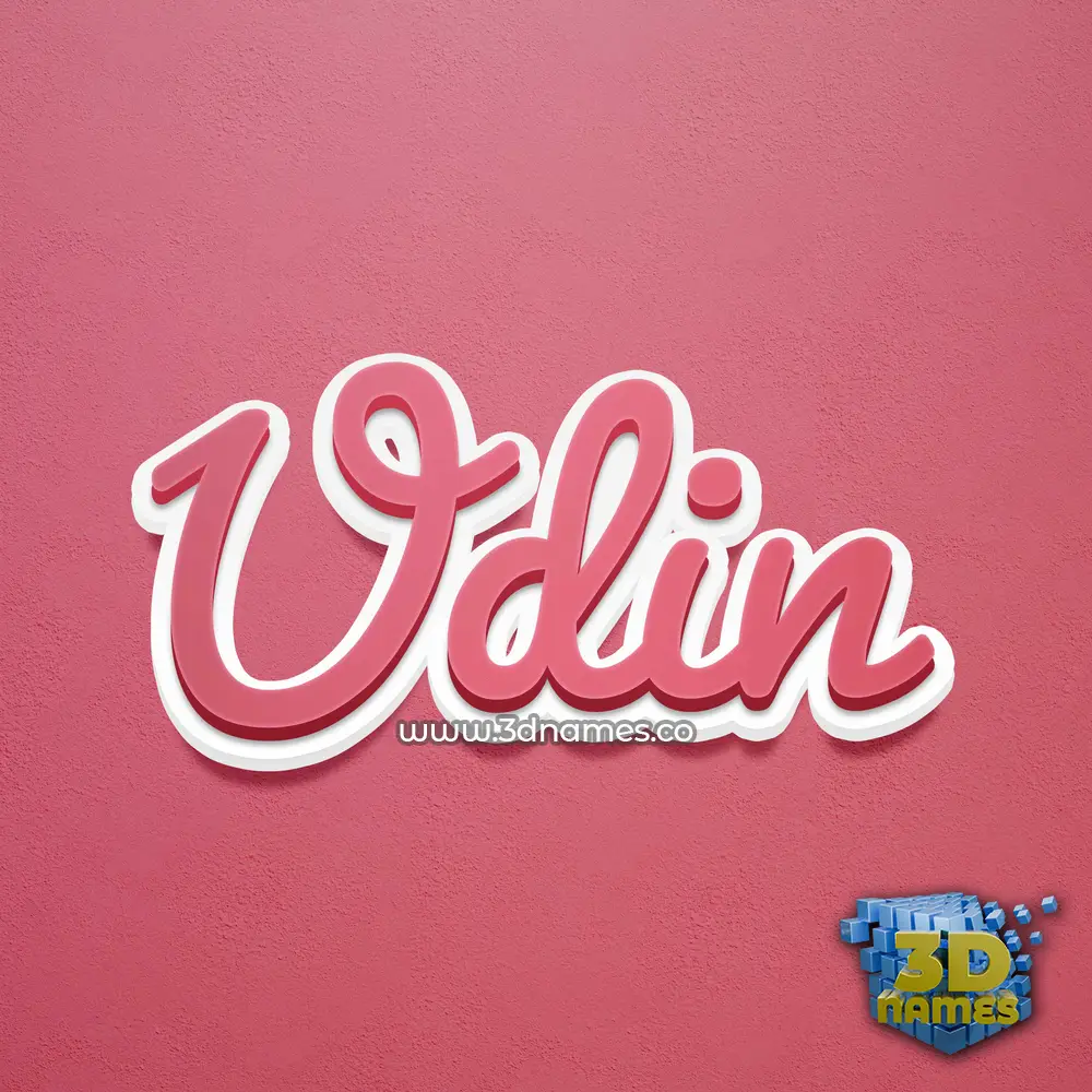 udin in Red Scribble style - 3D name wallpaper
