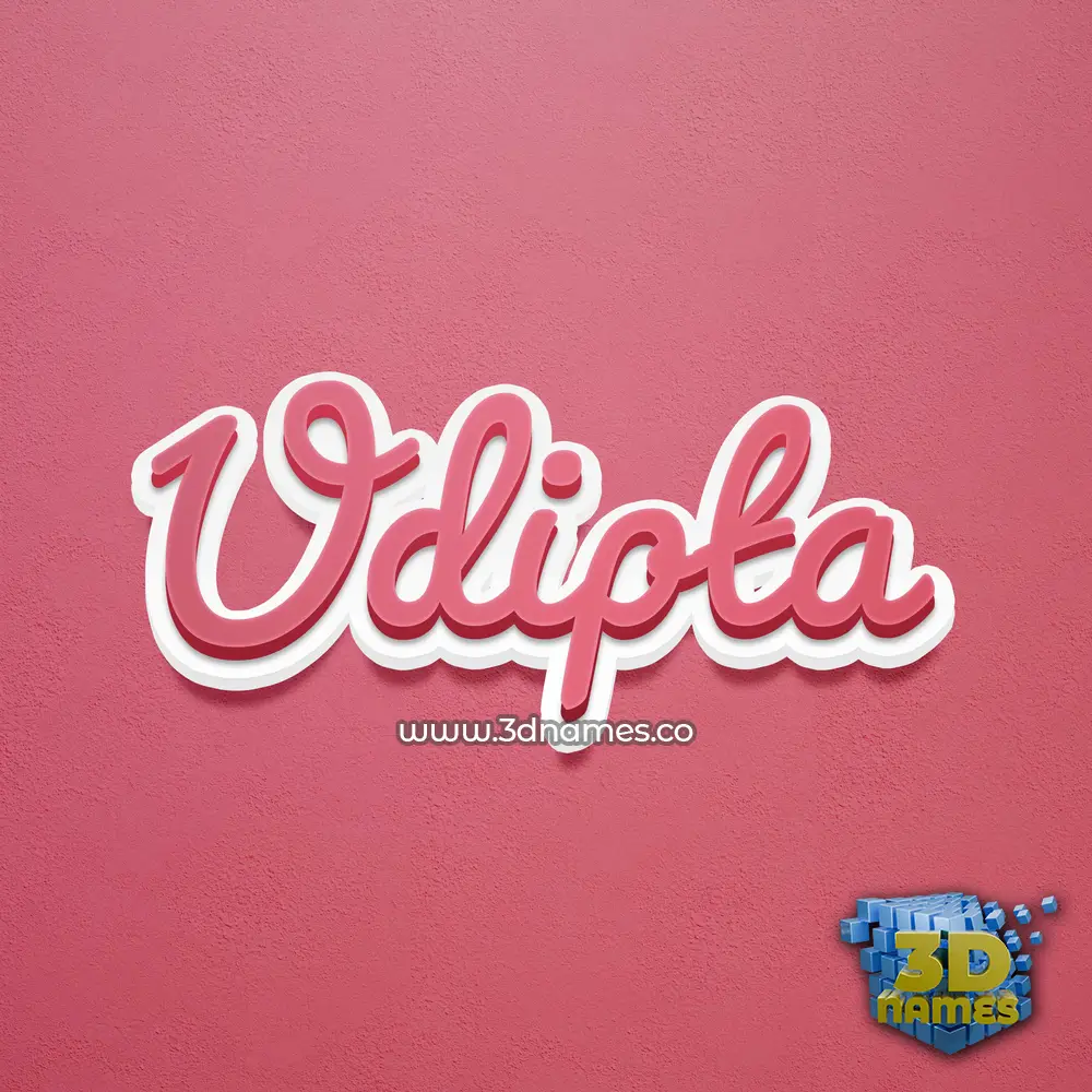 udipta in Red Scribble style - 3D name wallpaper