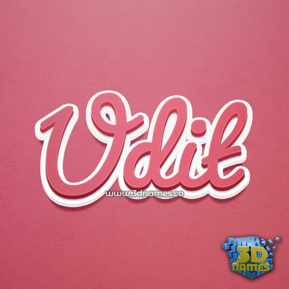 udit in Red Scribble style - 3D name wallpaper