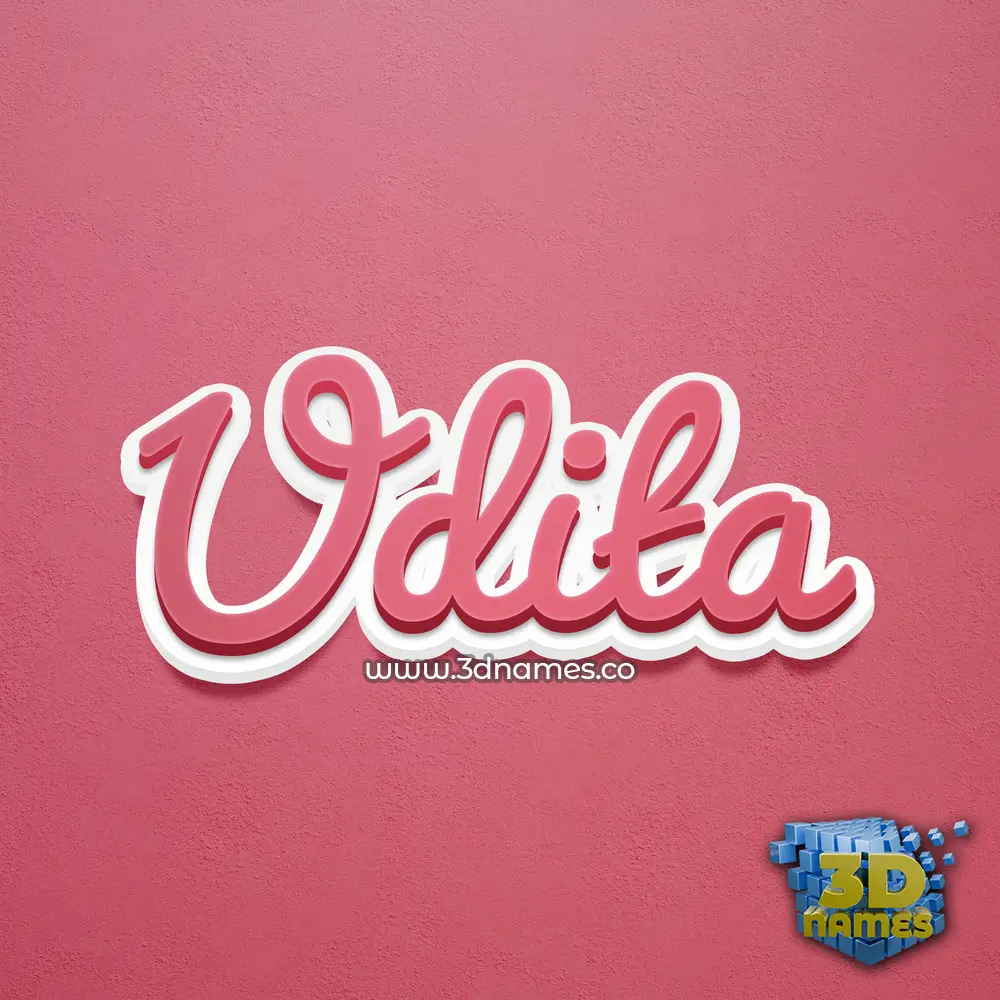 udita in Red Scribble style - 3D name wallpaper