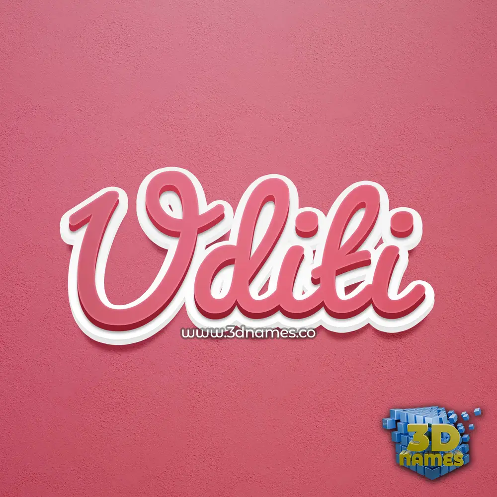 uditi in Red Scribble style - 3D name wallpaper