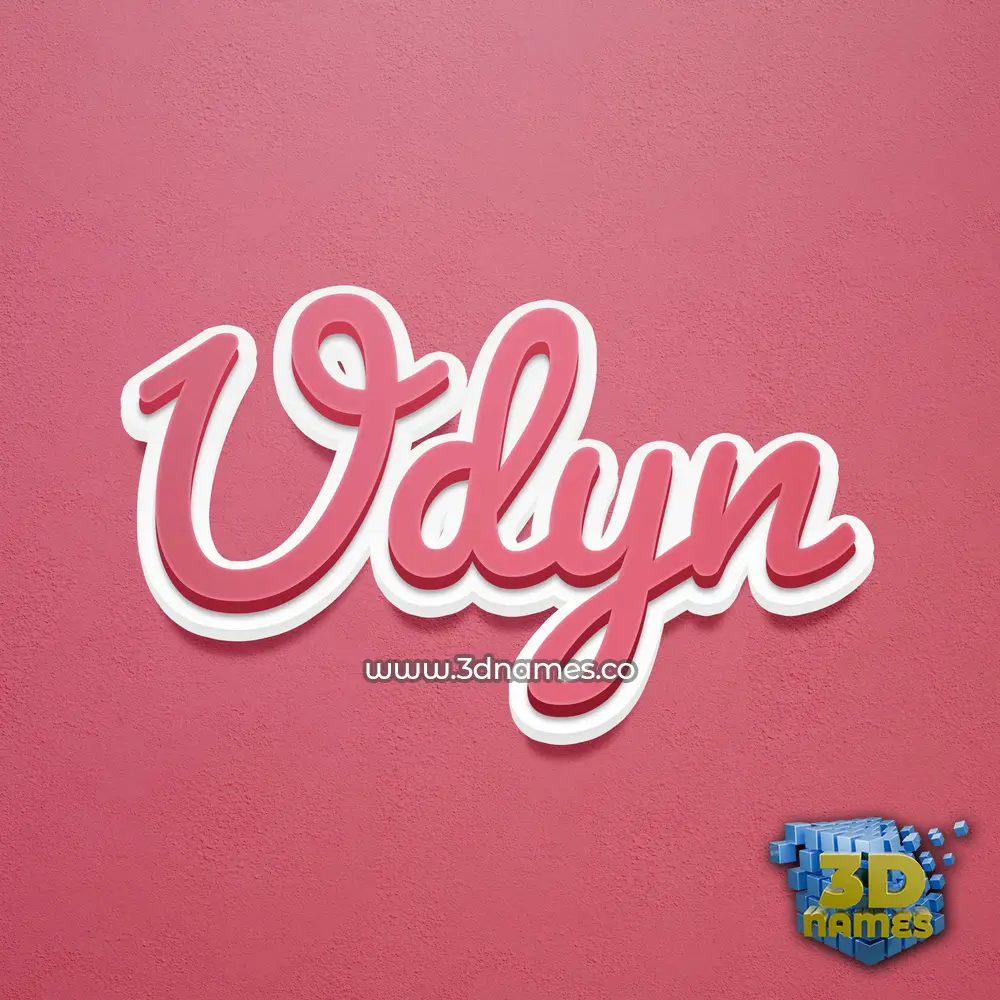 udyn in Red Scribble style - 3D name wallpaper