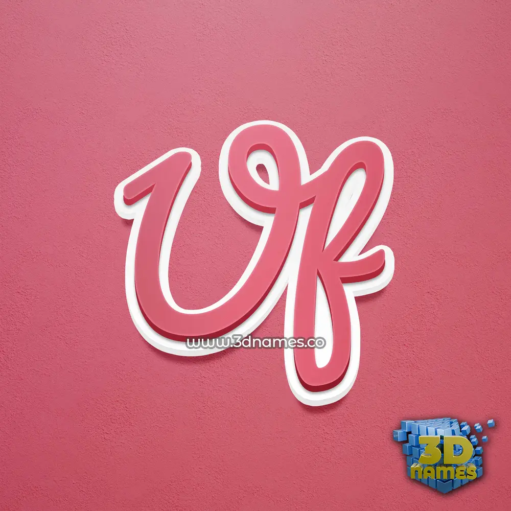 uf in Red Scribble style - 3D name wallpaper