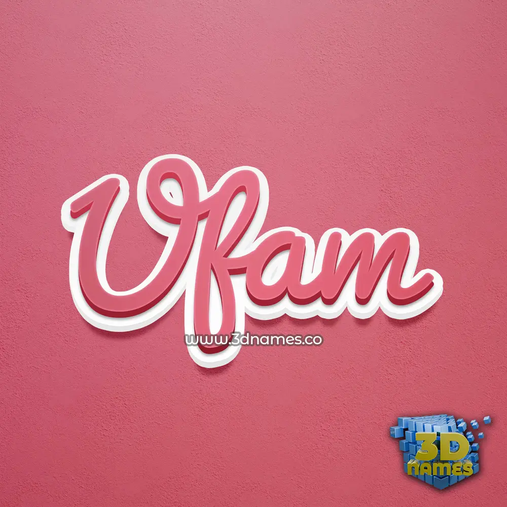 ufam in Red Scribble style - 3D name wallpaper