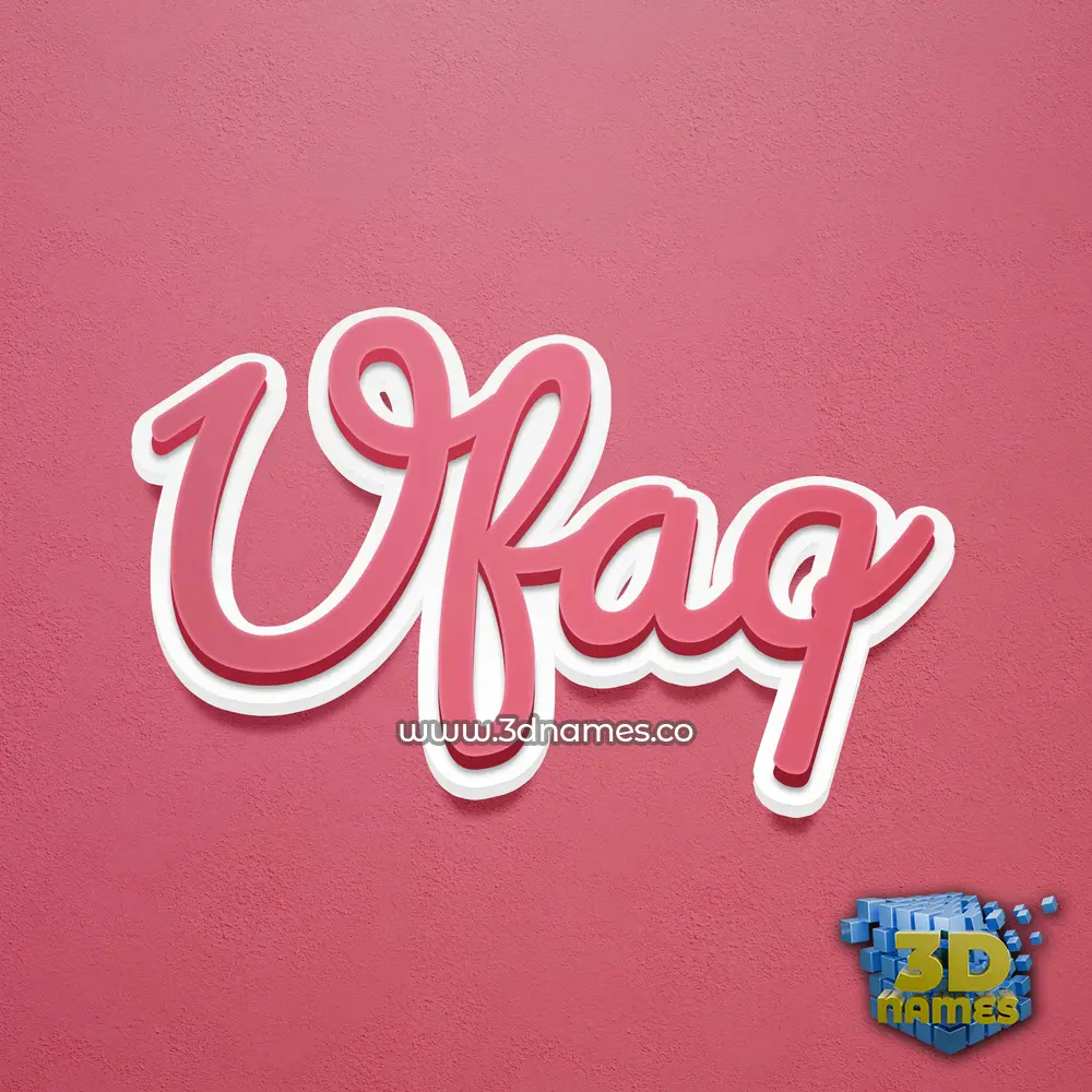 ufaq in Red Scribble style - 3D name wallpaper