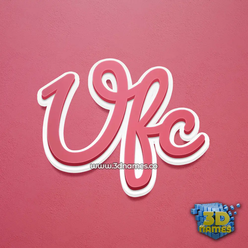 ufc in Red Scribble style - 3D name wallpaper