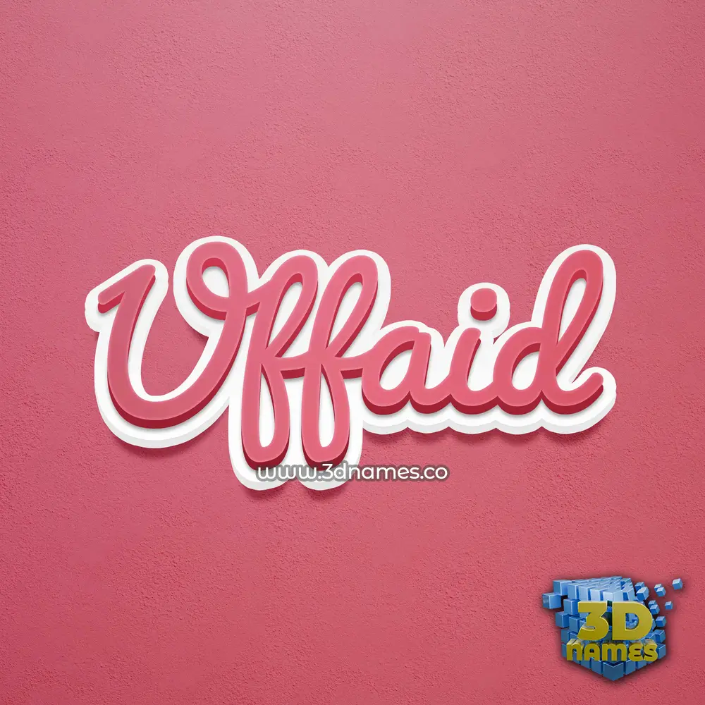 uffaid in Red Scribble style - 3D name wallpaper