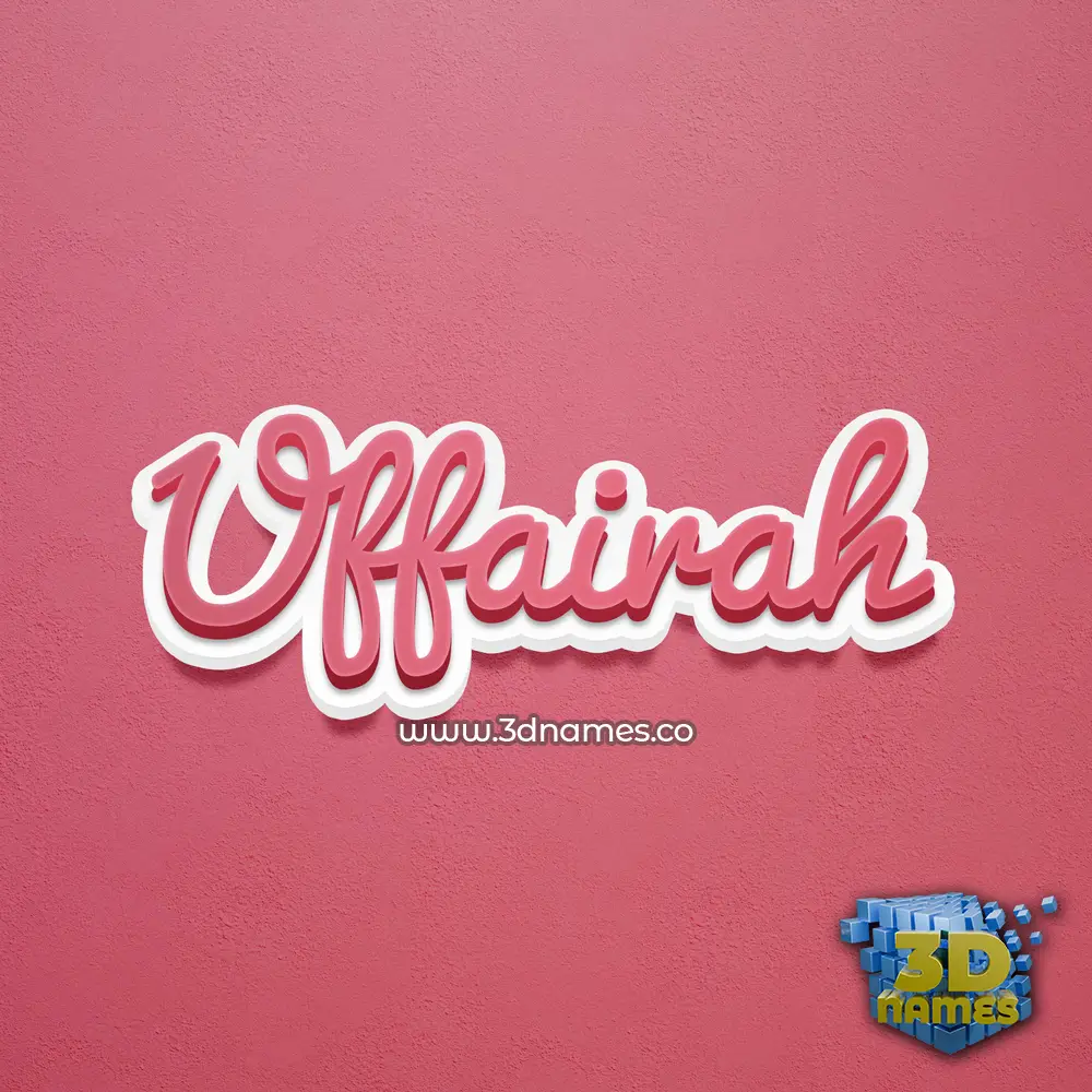 uffairah in Red Scribble style - 3D name wallpaper