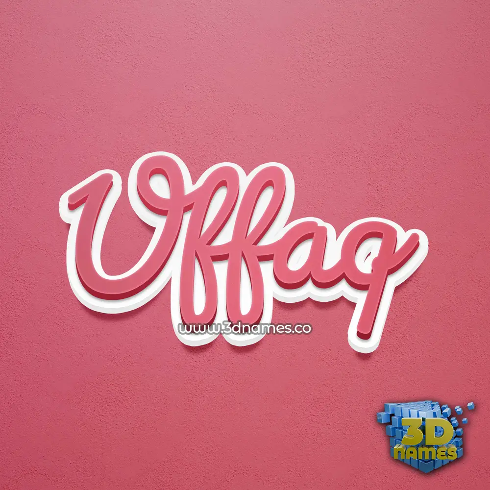 uffaq in Red Scribble style - 3D name wallpaper