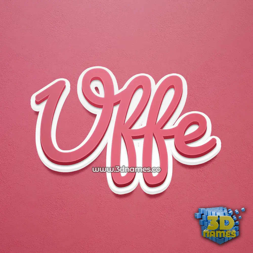 uffe in Red Scribble style - 3D name wallpaper