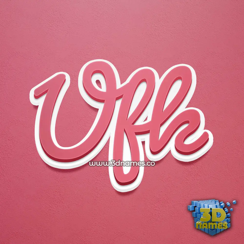 ufk in Red Scribble style - 3D name wallpaper