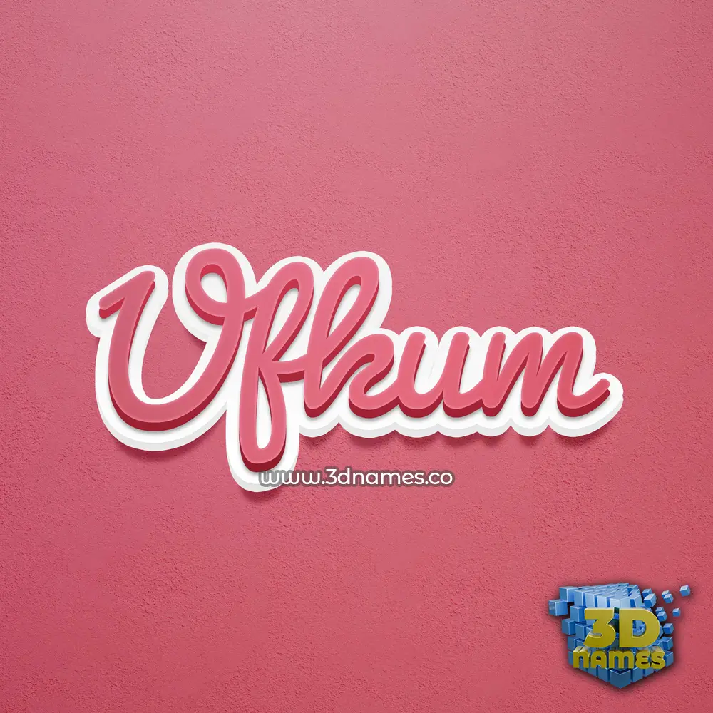 ufkum in Red Scribble style - 3D name wallpaper