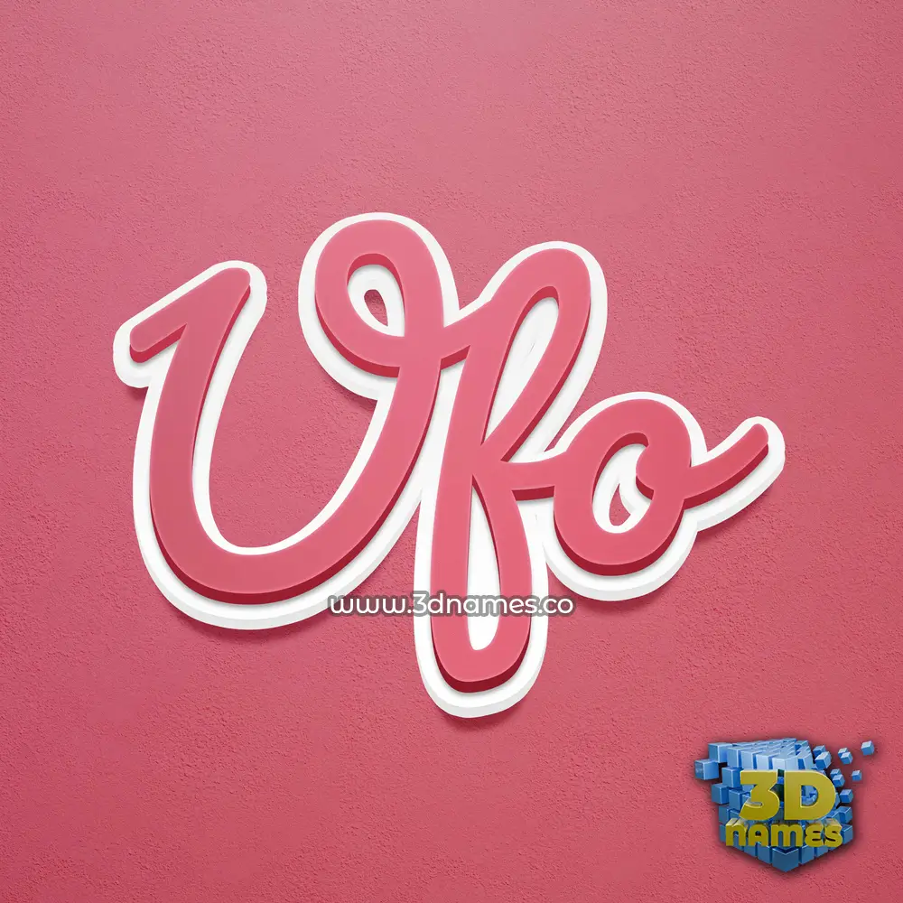 ufo in Red Scribble style - 3D name wallpaper