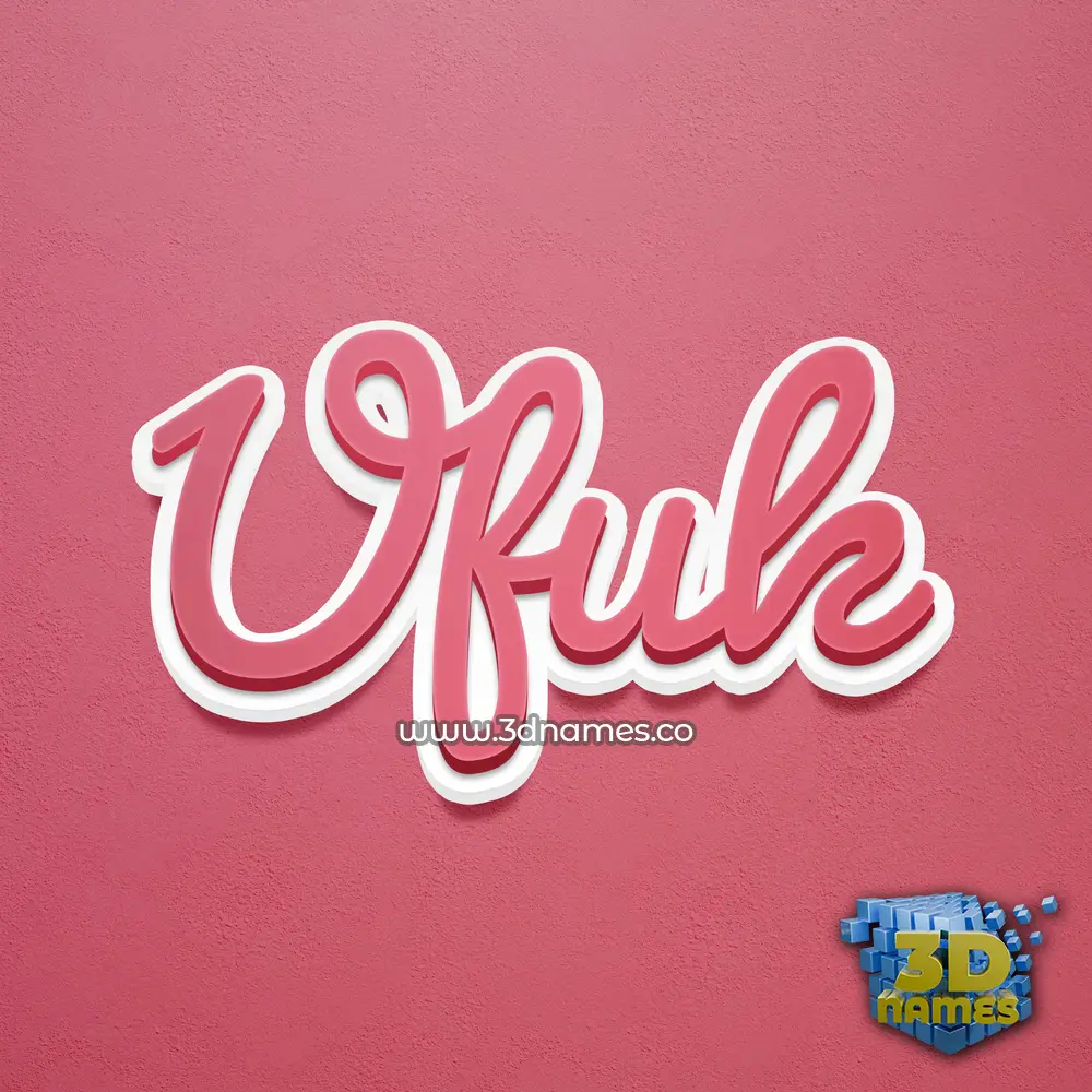 ufuk in Red Scribble style - 3D name wallpaper