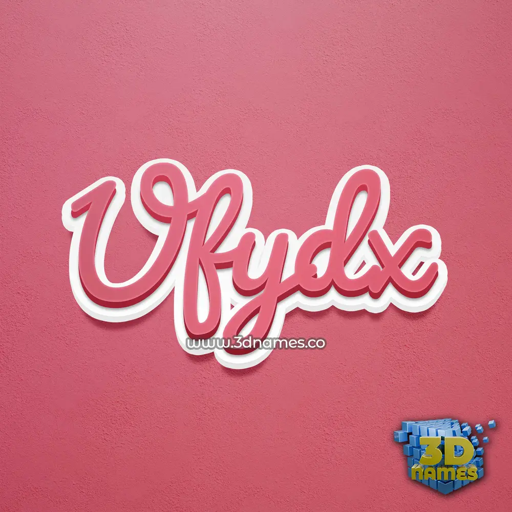 ufydx in Red Scribble style - 3D name wallpaper