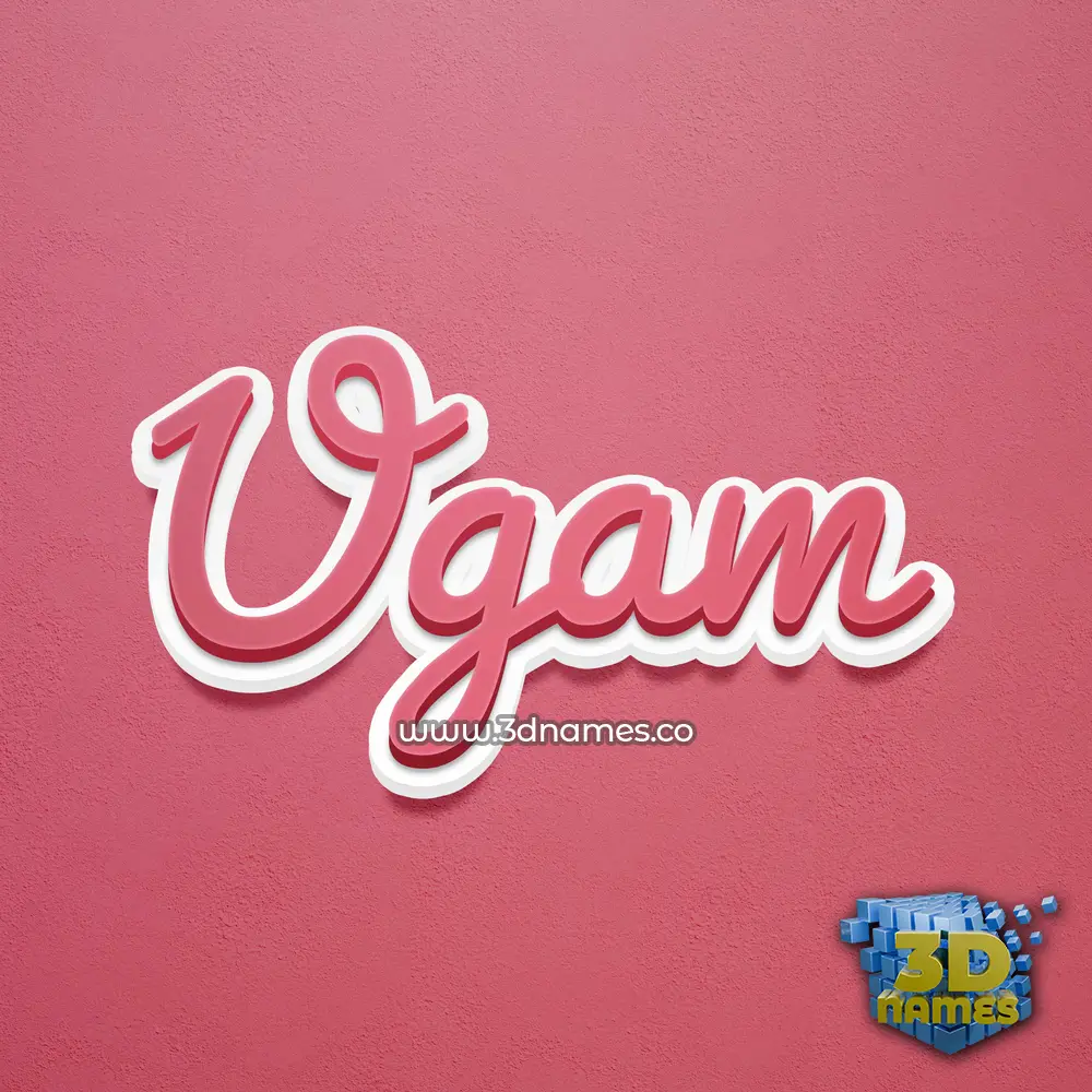 ugam in Red Scribble style - 3D name wallpaper