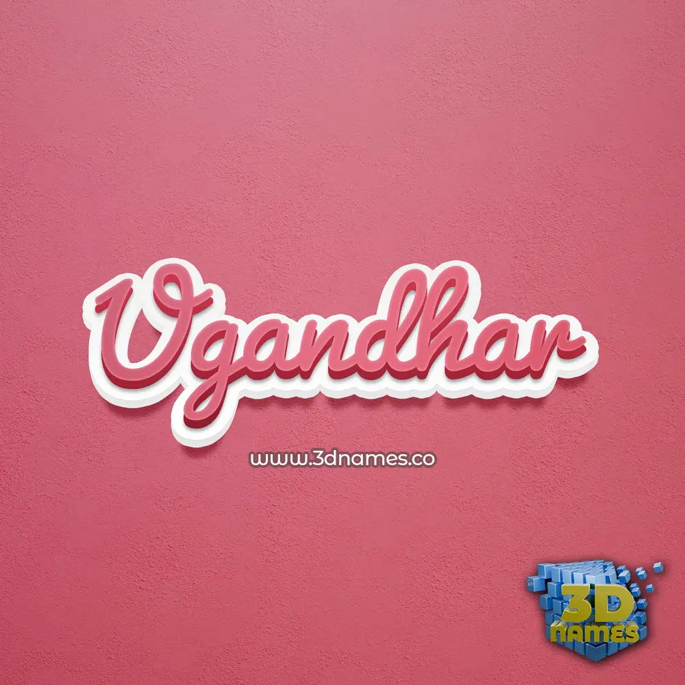 ugandhar in Red Scribble style - 3D name wallpaper