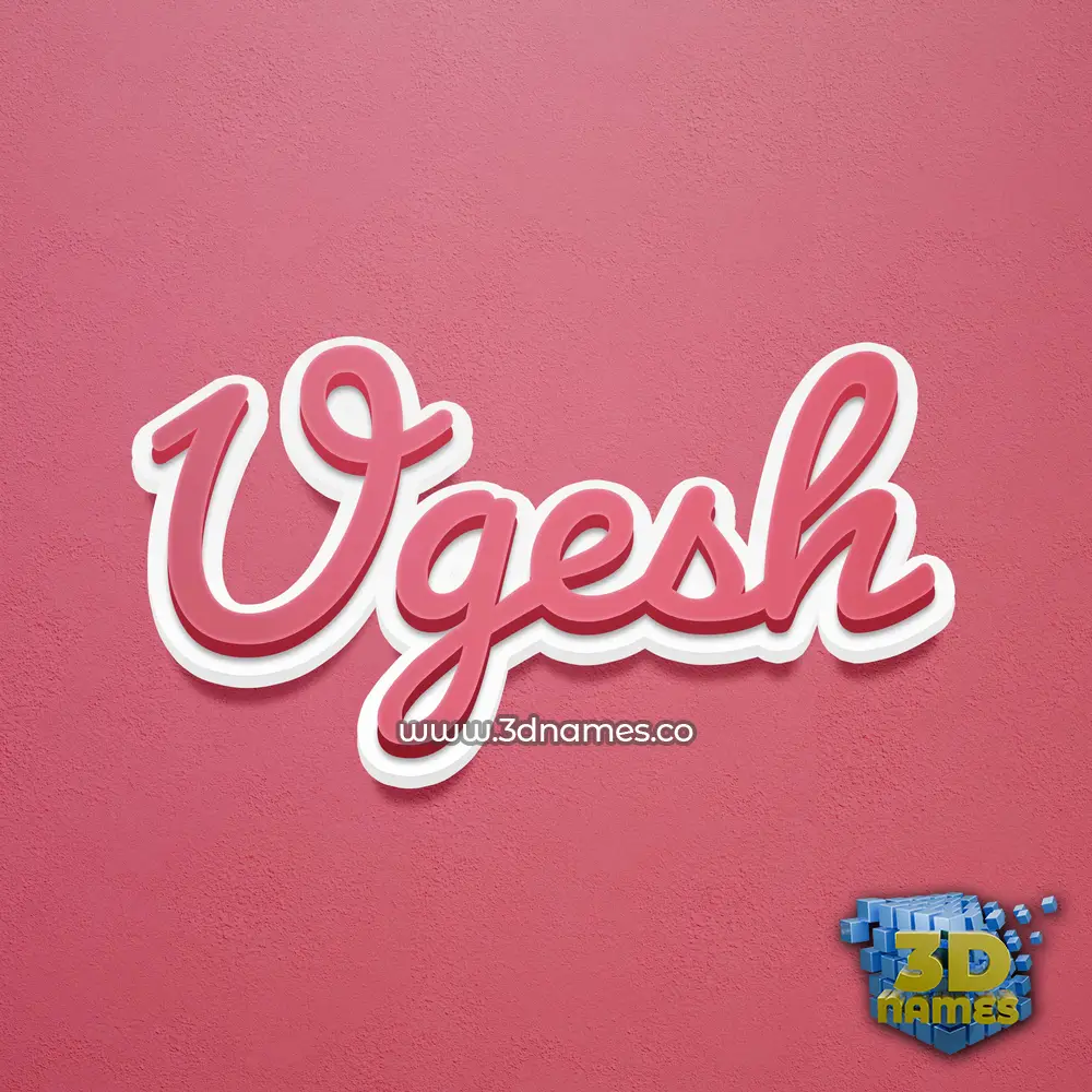 ugesh in Red Scribble style - 3D name wallpaper