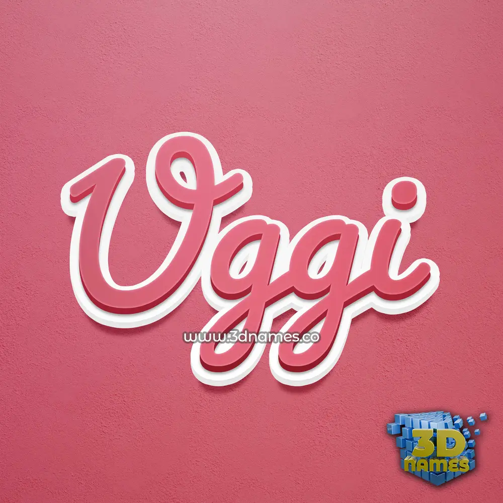 uggi in Red Scribble style - 3D name wallpaper