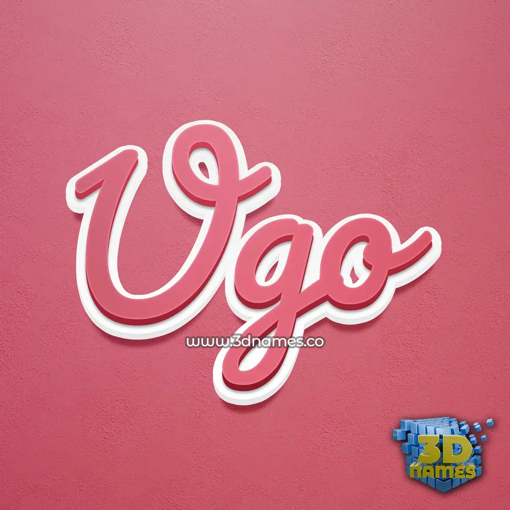 ugo in Red Scribble style - 3D name wallpaper