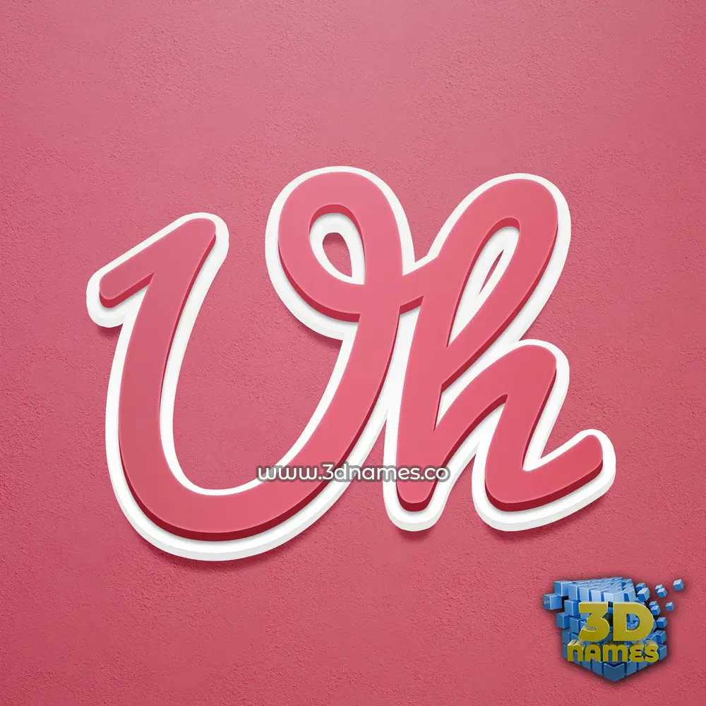 uh in Red Scribble style - 3D name wallpaper