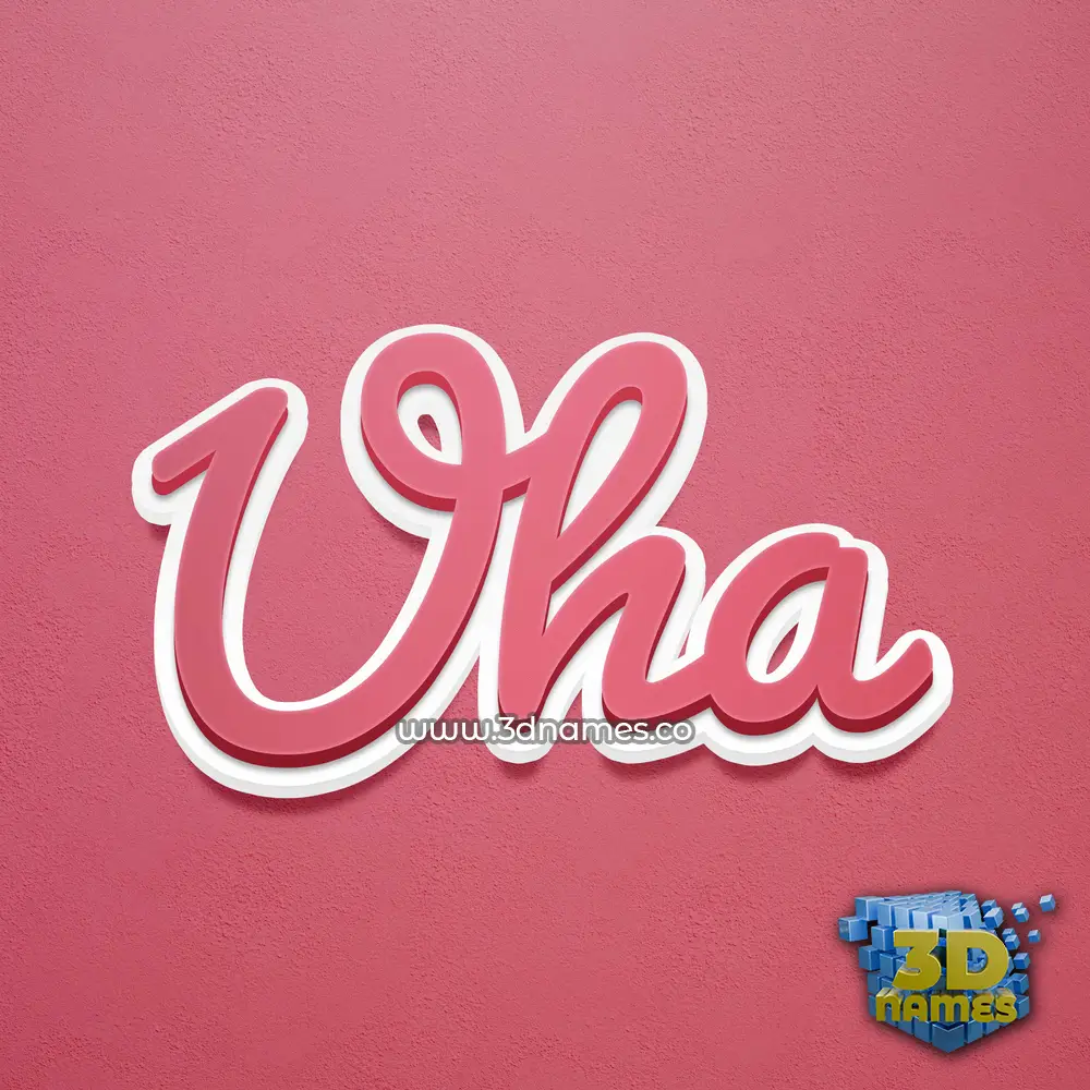 uha in Red Scribble style - 3D name wallpaper