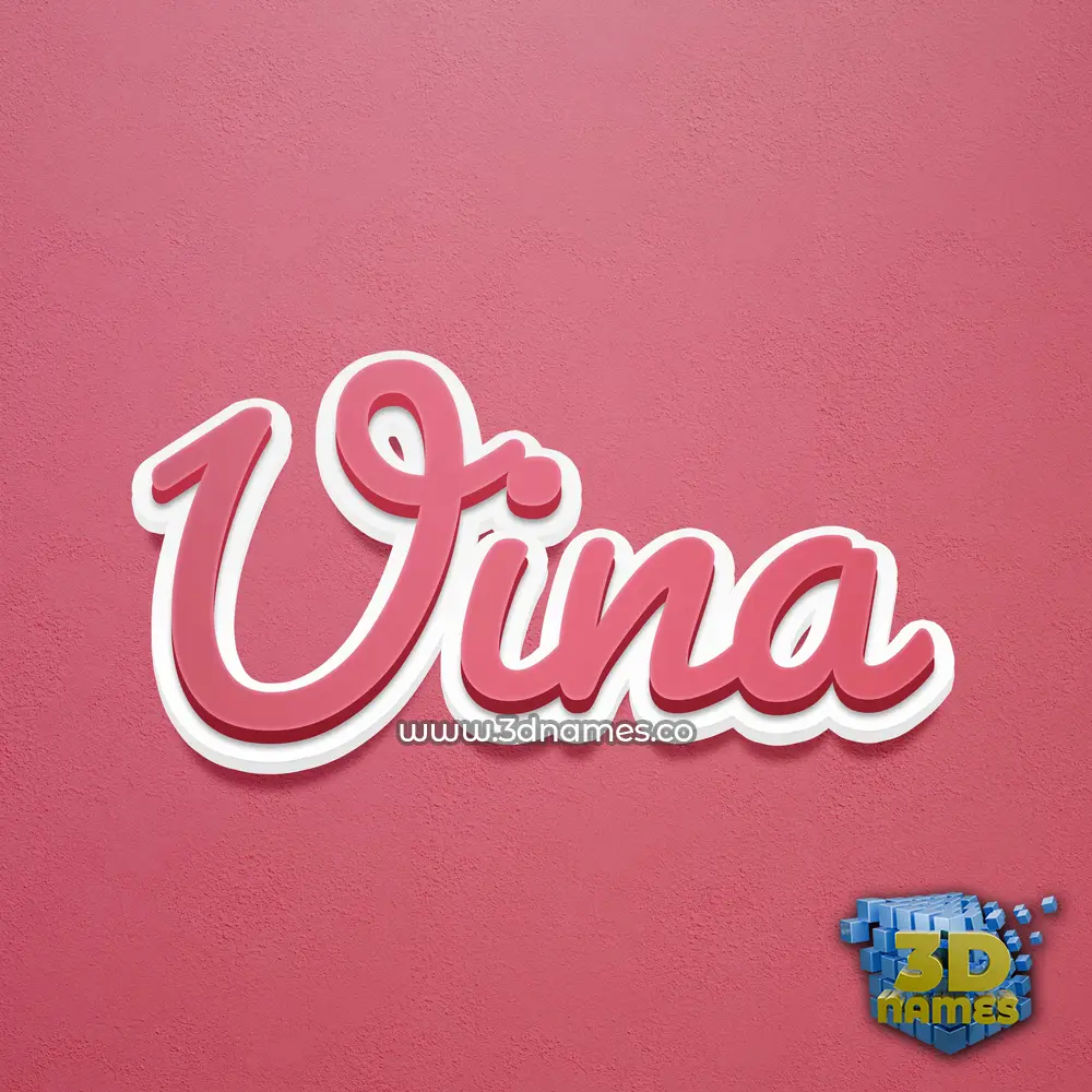 uina in Red Scribble style - 3D name wallpaper