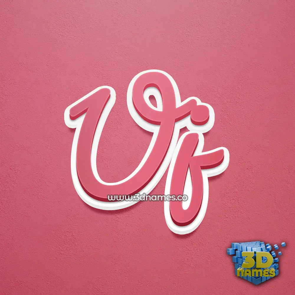 uj in Red Scribble style - 3D name wallpaper