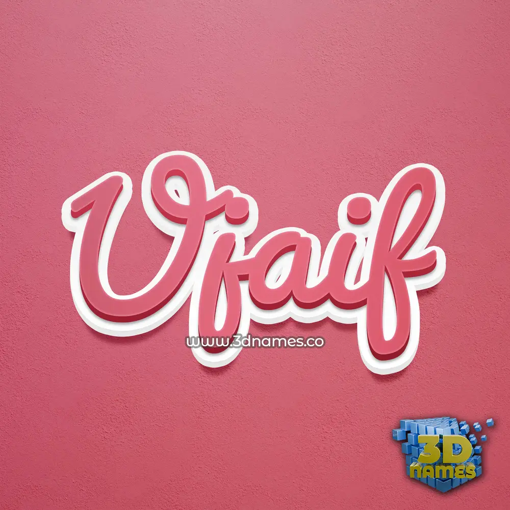 ujaif in Red Scribble style - 3D name wallpaper