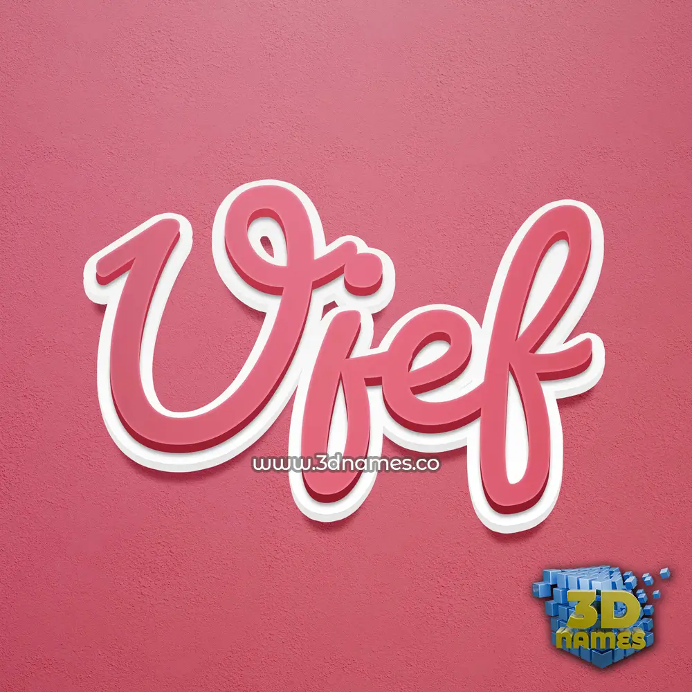 ujef in Red Scribble style - 3D name wallpaper