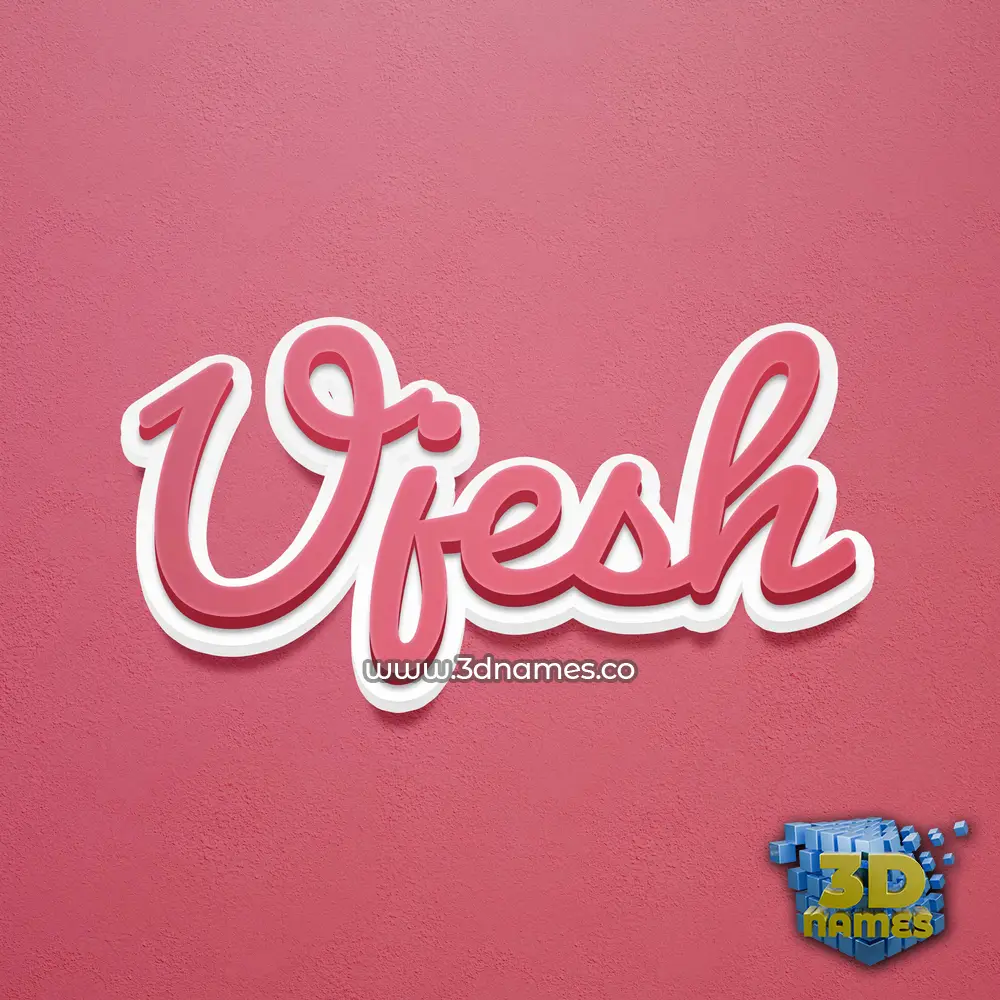ujesh in Red Scribble style - 3D name wallpaper