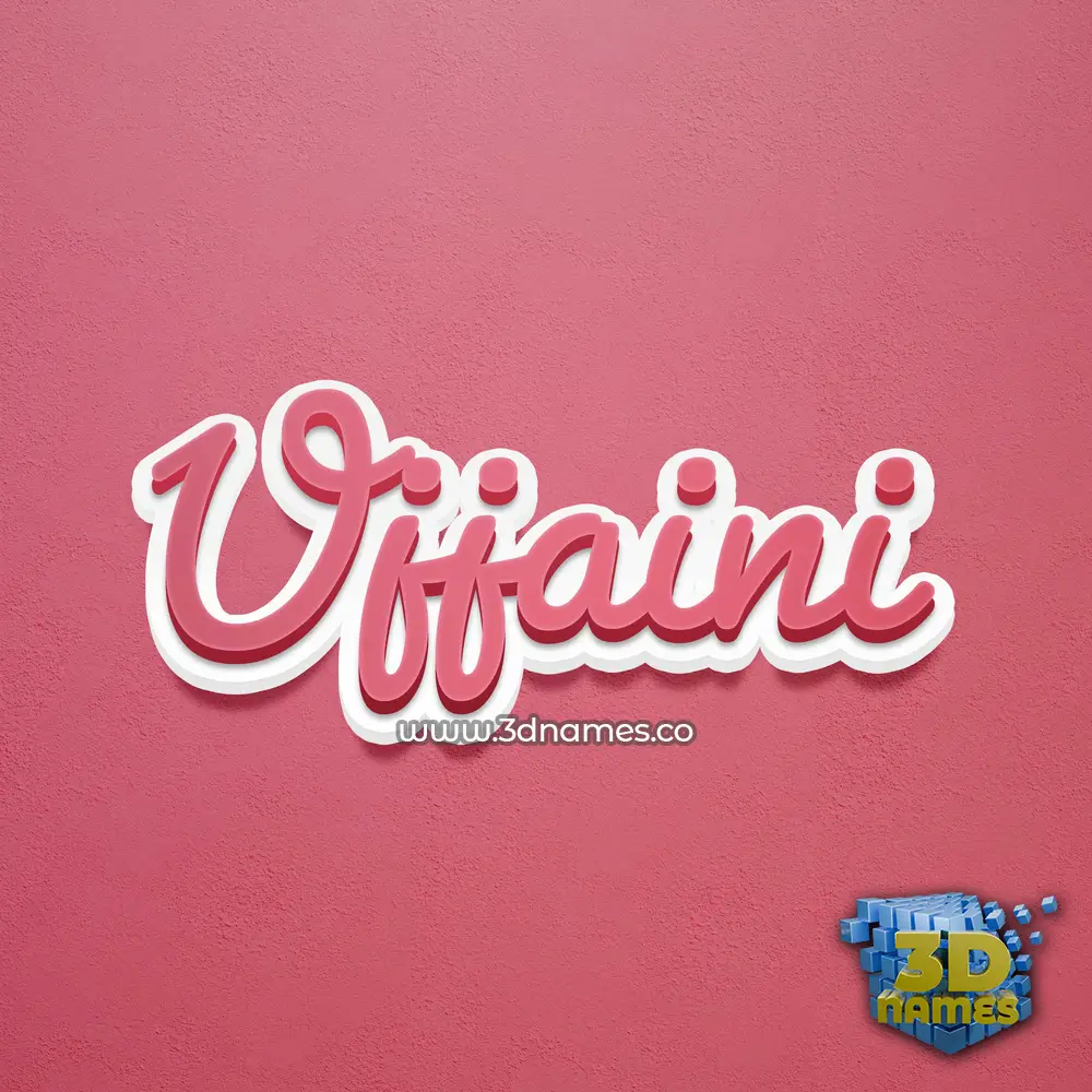ujjaini in Red Scribble style - 3D name wallpaper