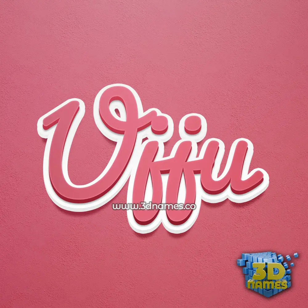 ujju in Red Scribble style - 3D name wallpaper
