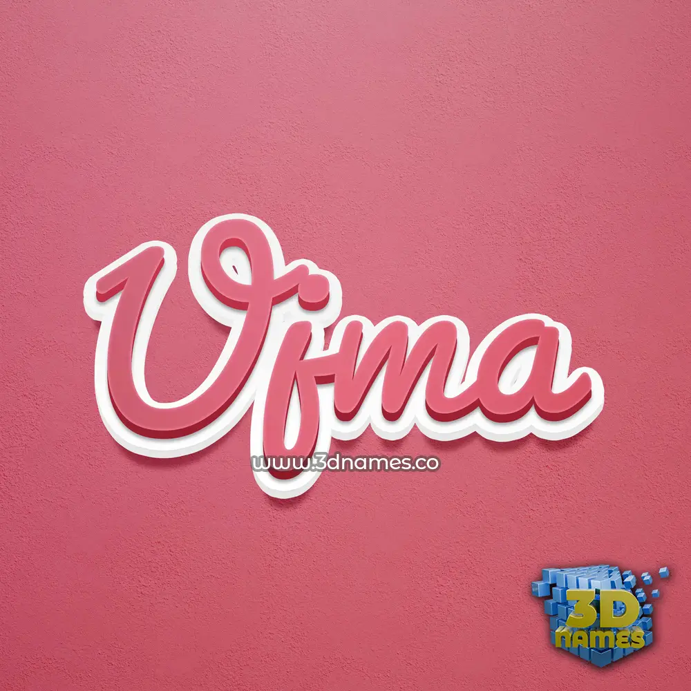 ujma in Red Scribble style - 3D name wallpaper