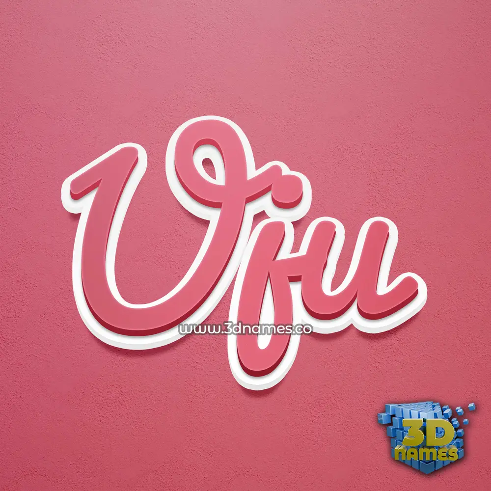 uju in Red Scribble style - 3D name wallpaper