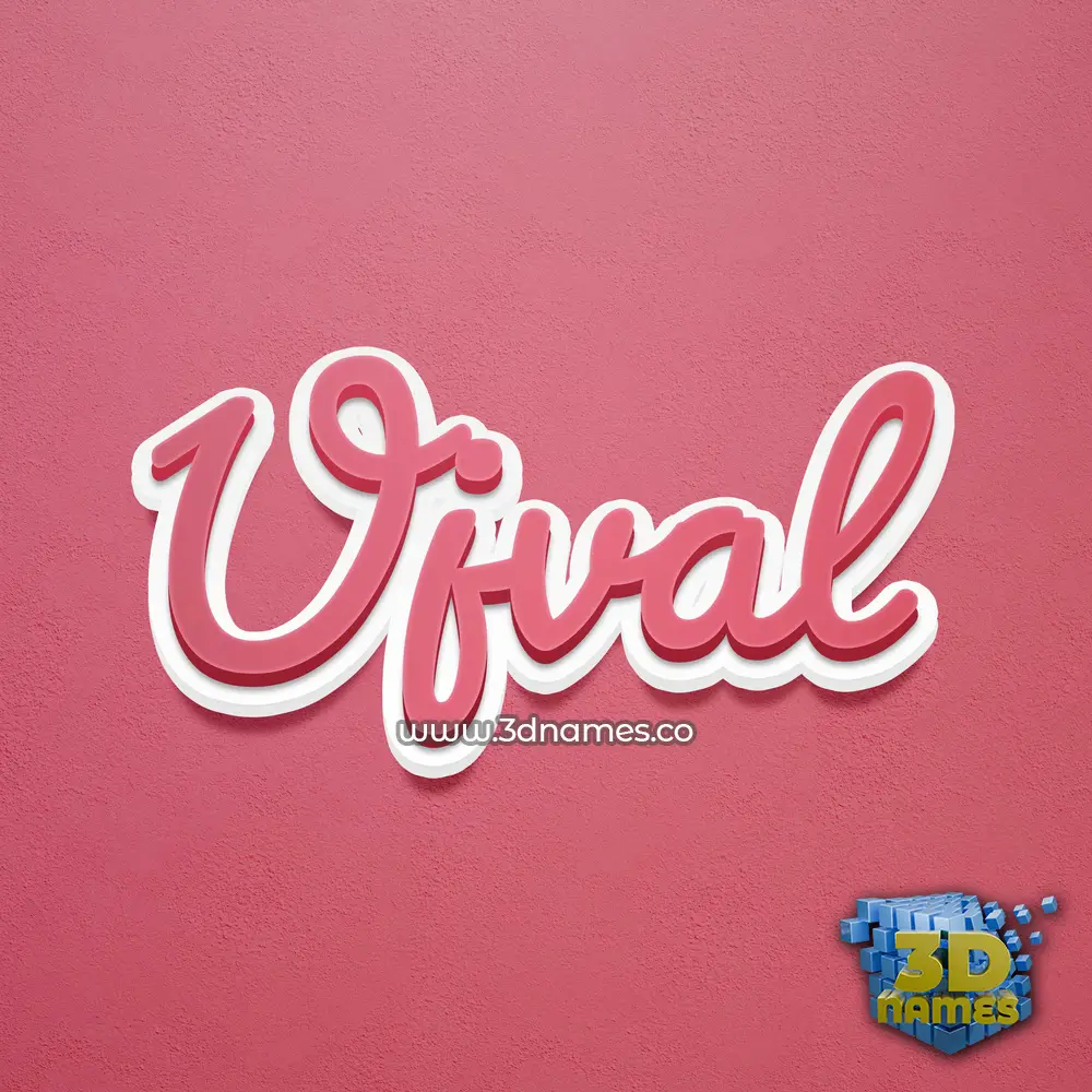 ujval in Red Scribble style - 3D name wallpaper