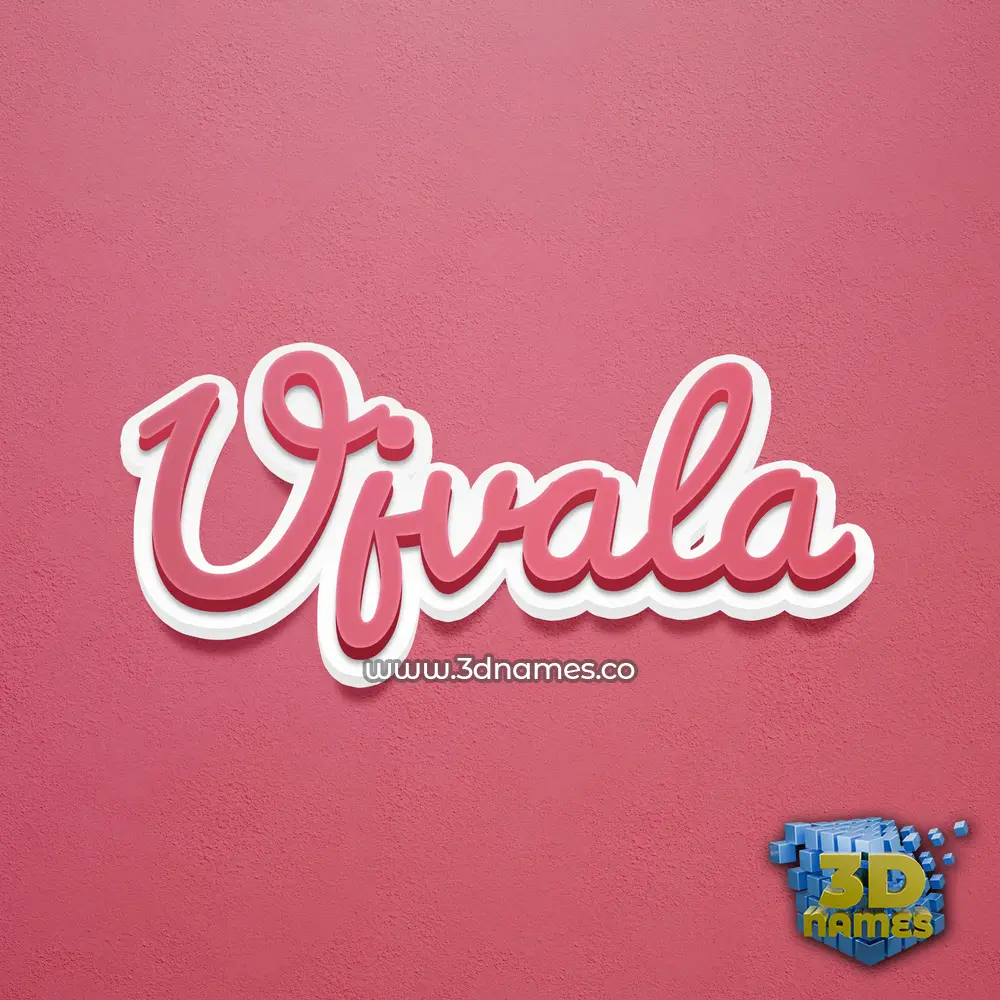 ujvala in Red Scribble style - 3D name wallpaper