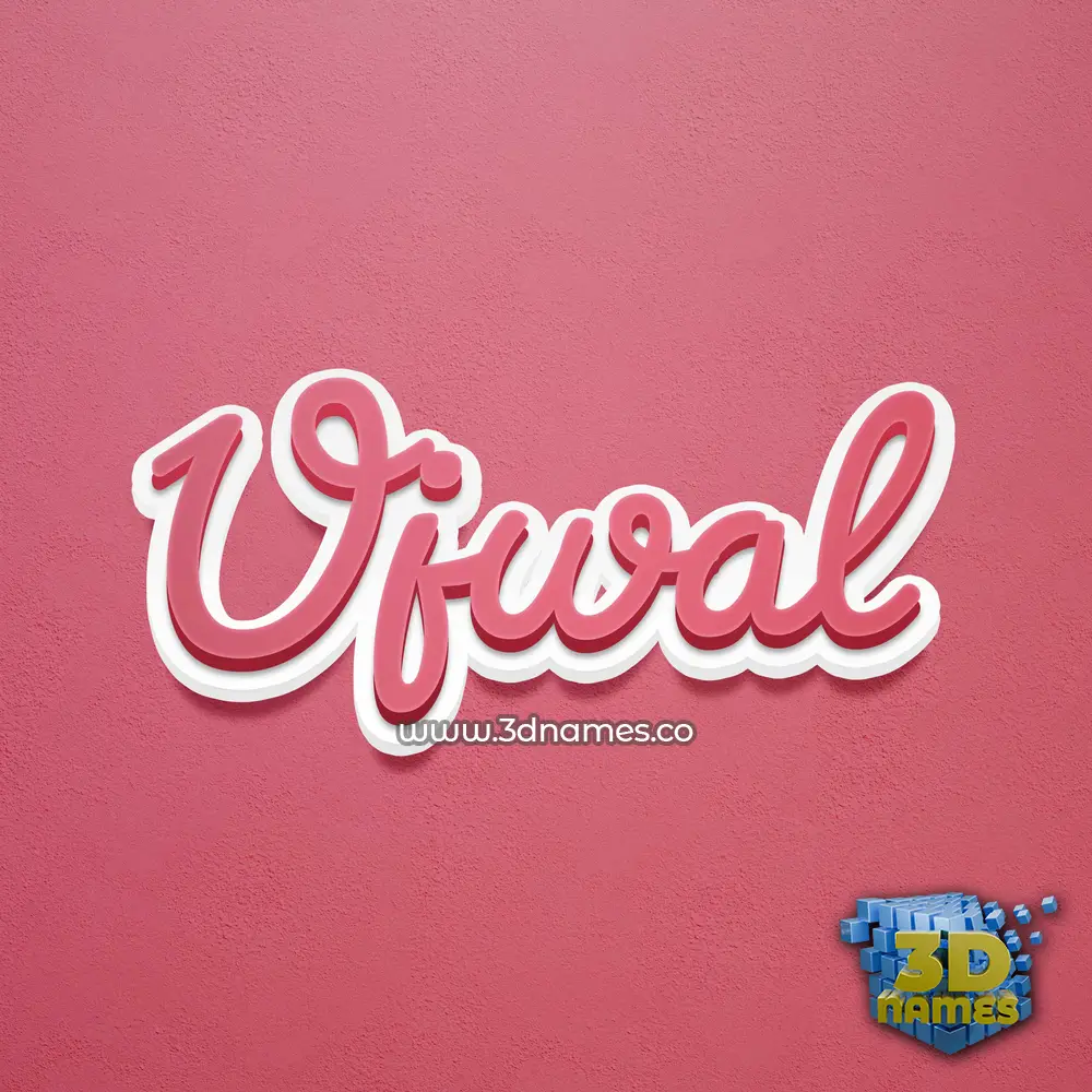 ujwal in Red Scribble style - 3D name wallpaper