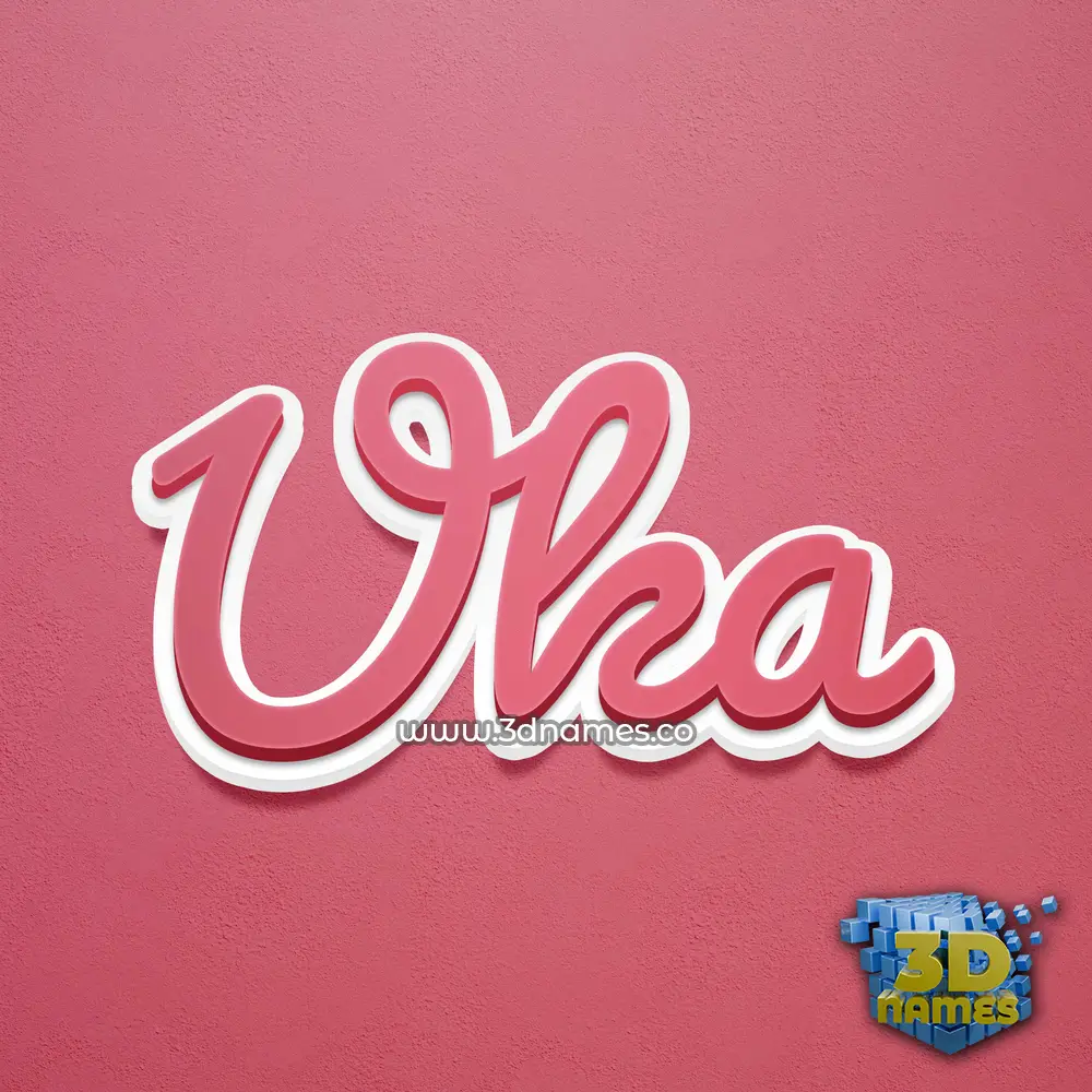 uka in Red Scribble style - 3D name wallpaper