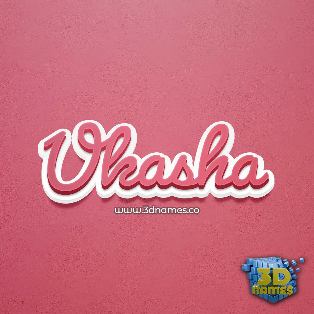 ukasha in Red Scribble style - 3D name wallpaper