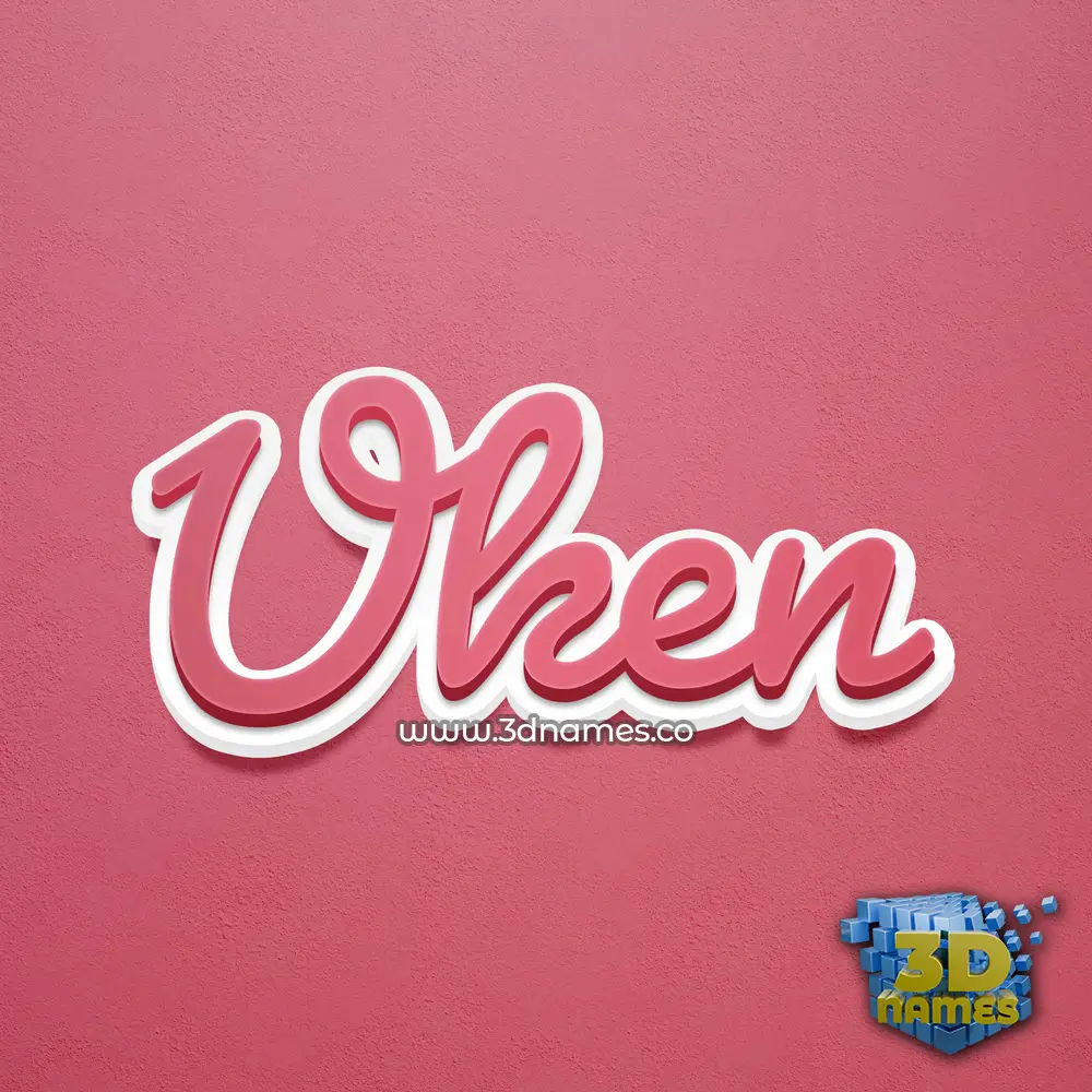 uken in Red Scribble style - 3D name wallpaper