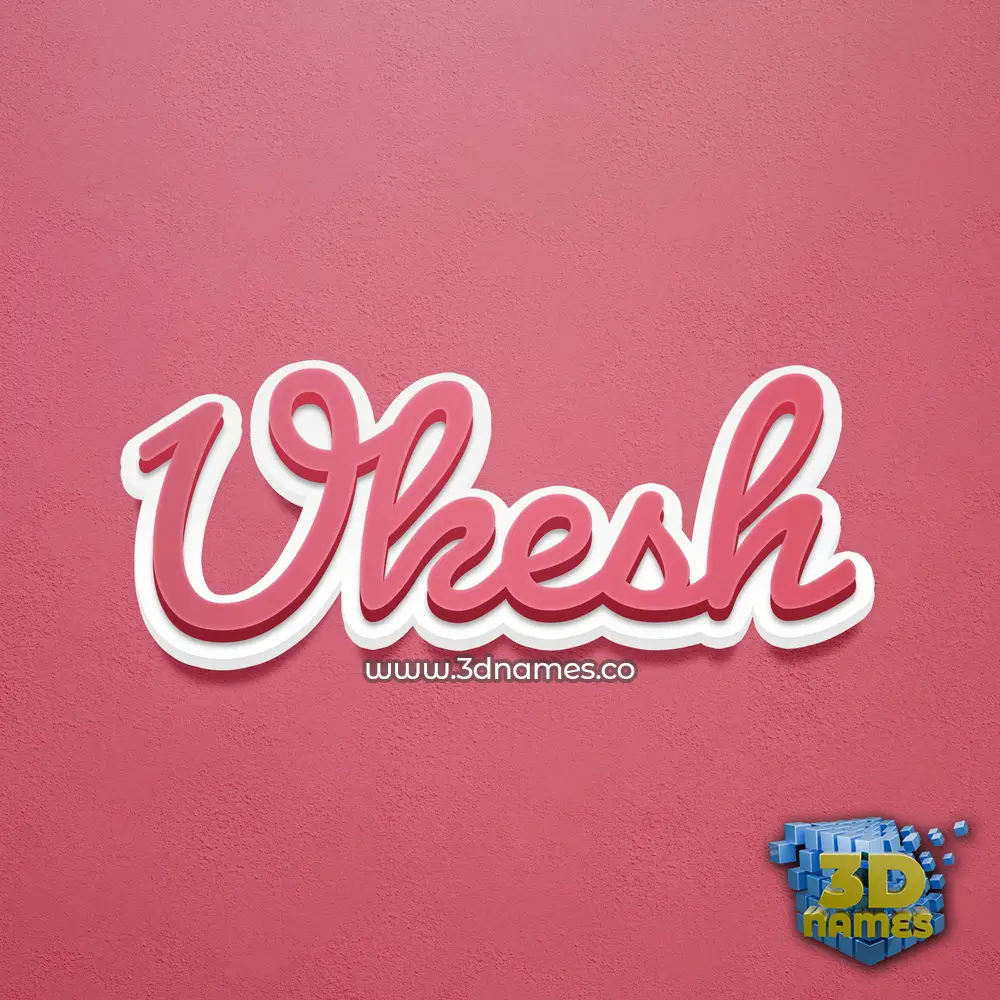 ukesh in Red Scribble style - 3D name wallpaper