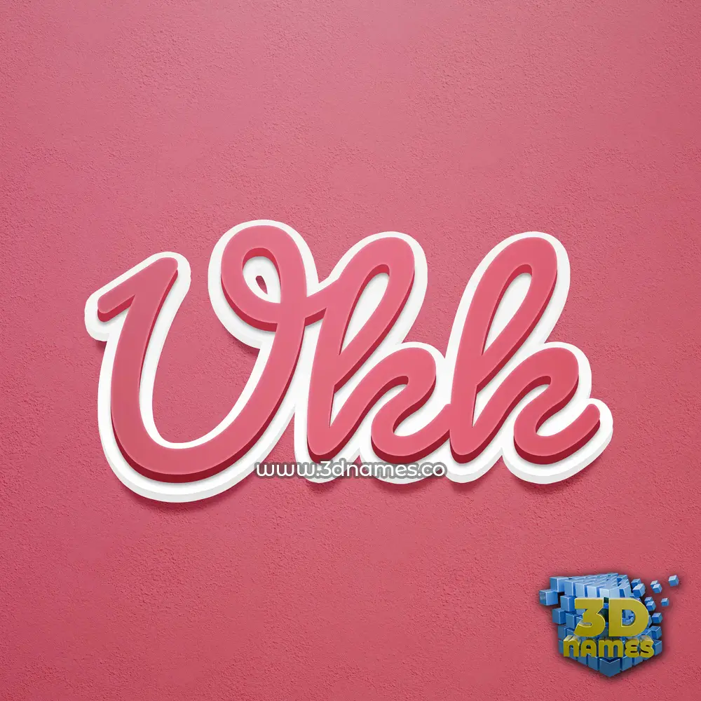 ukk in Red Scribble style - 3D name wallpaper
