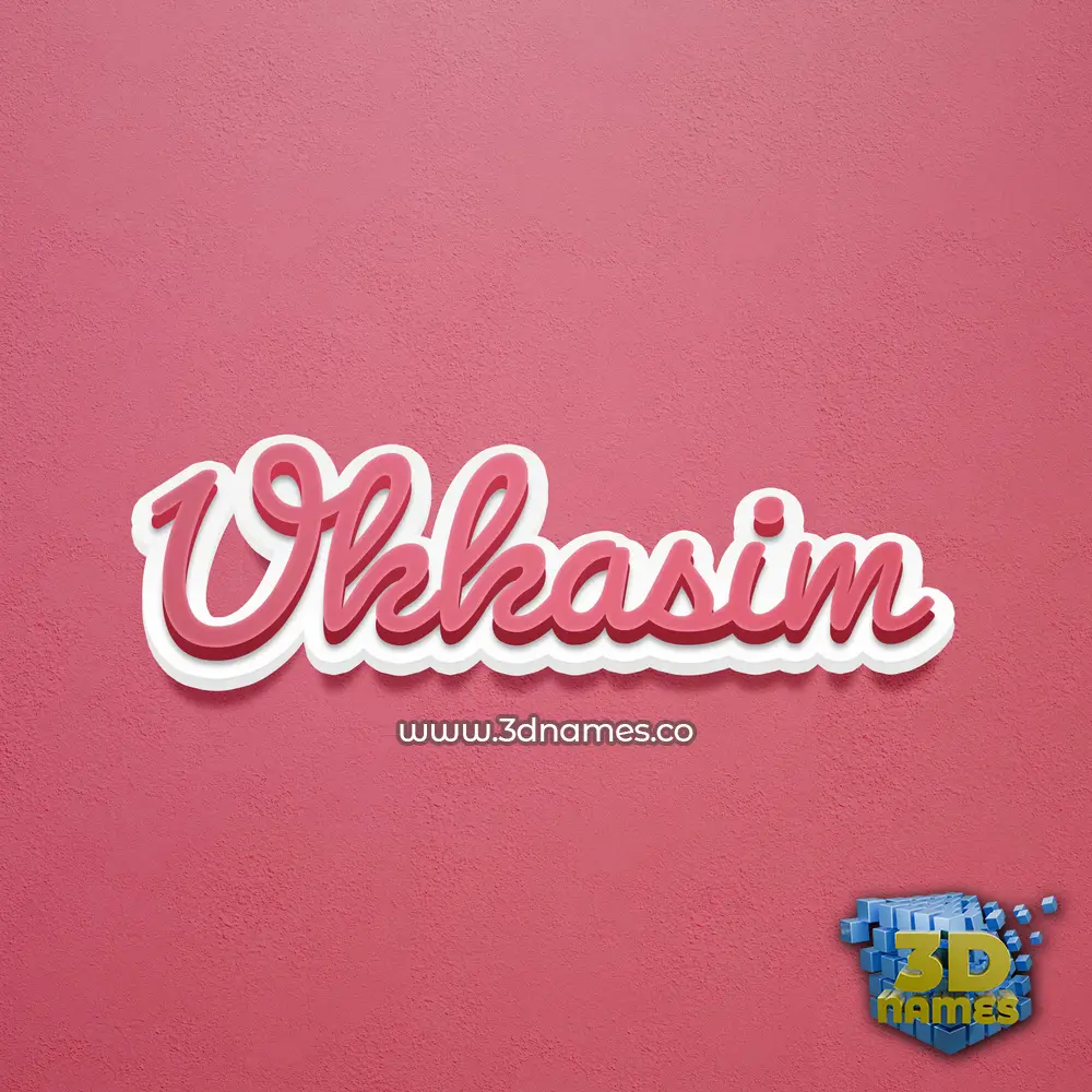 ukkasim in Red Scribble style - 3D name wallpaper