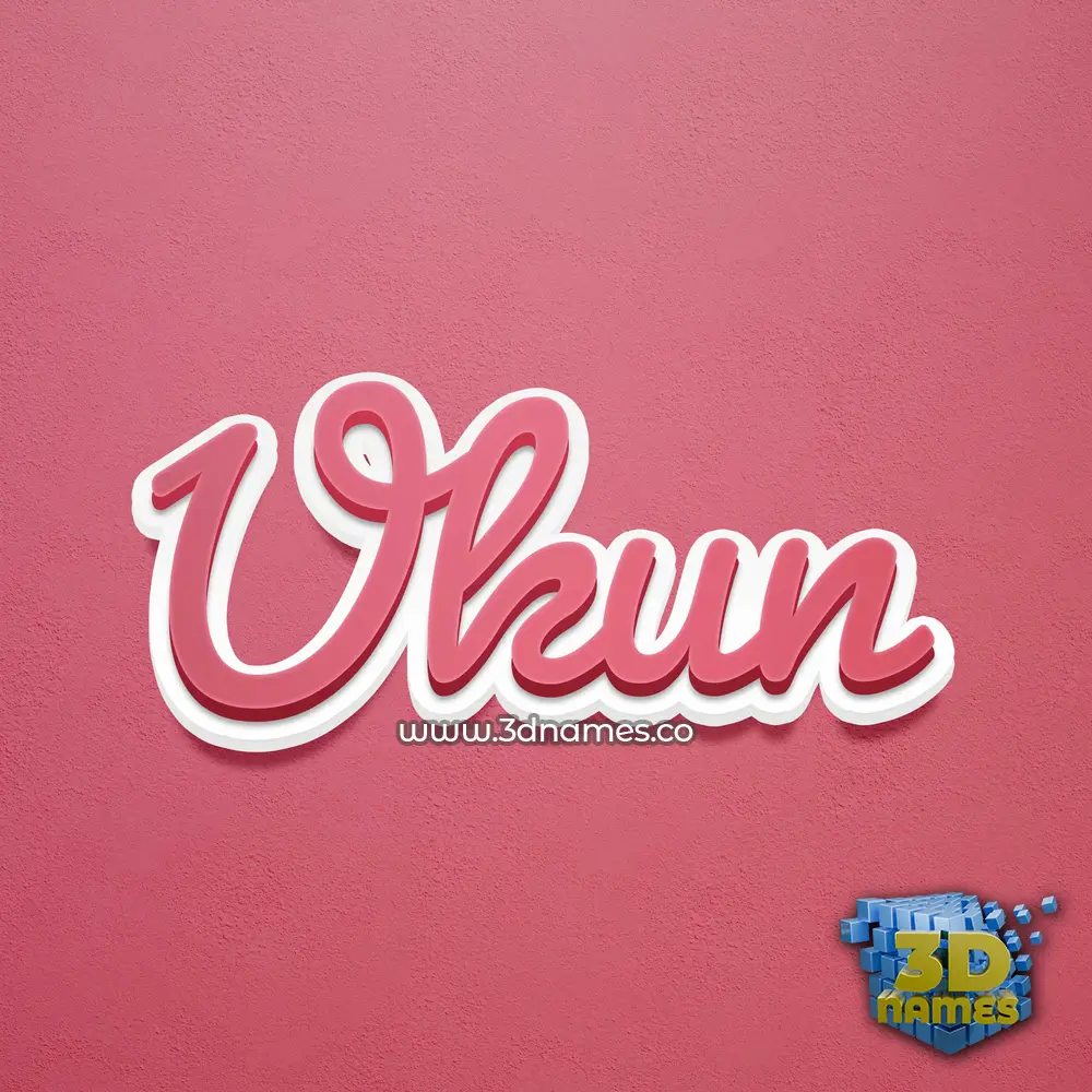 ukun in Red Scribble style - 3D name wallpaper