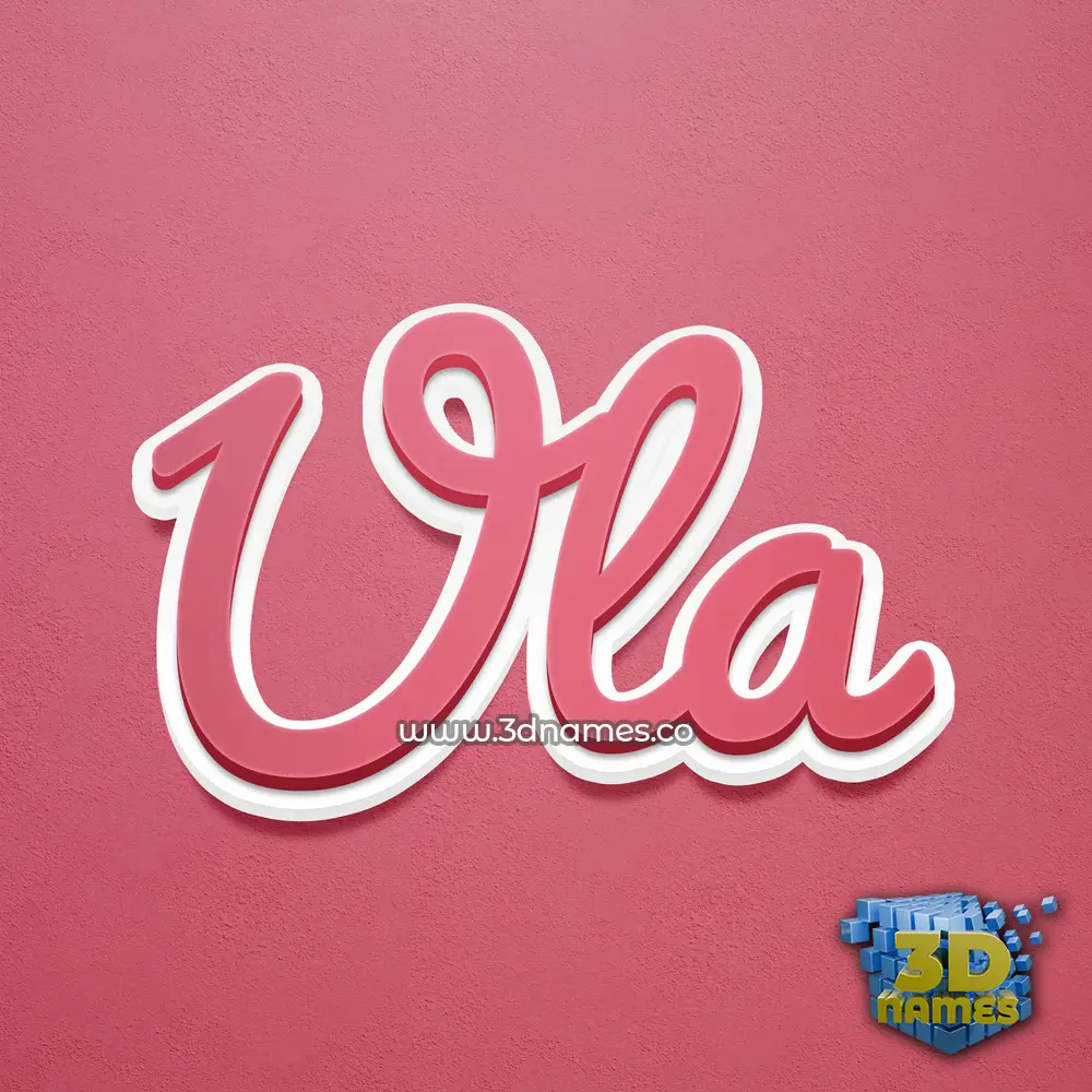 ula in Red Scribble style - 3D name wallpaper