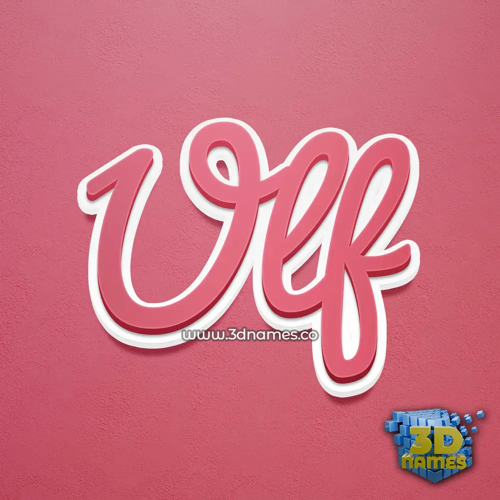 ulf in Red Scribble style - 3D name wallpaper